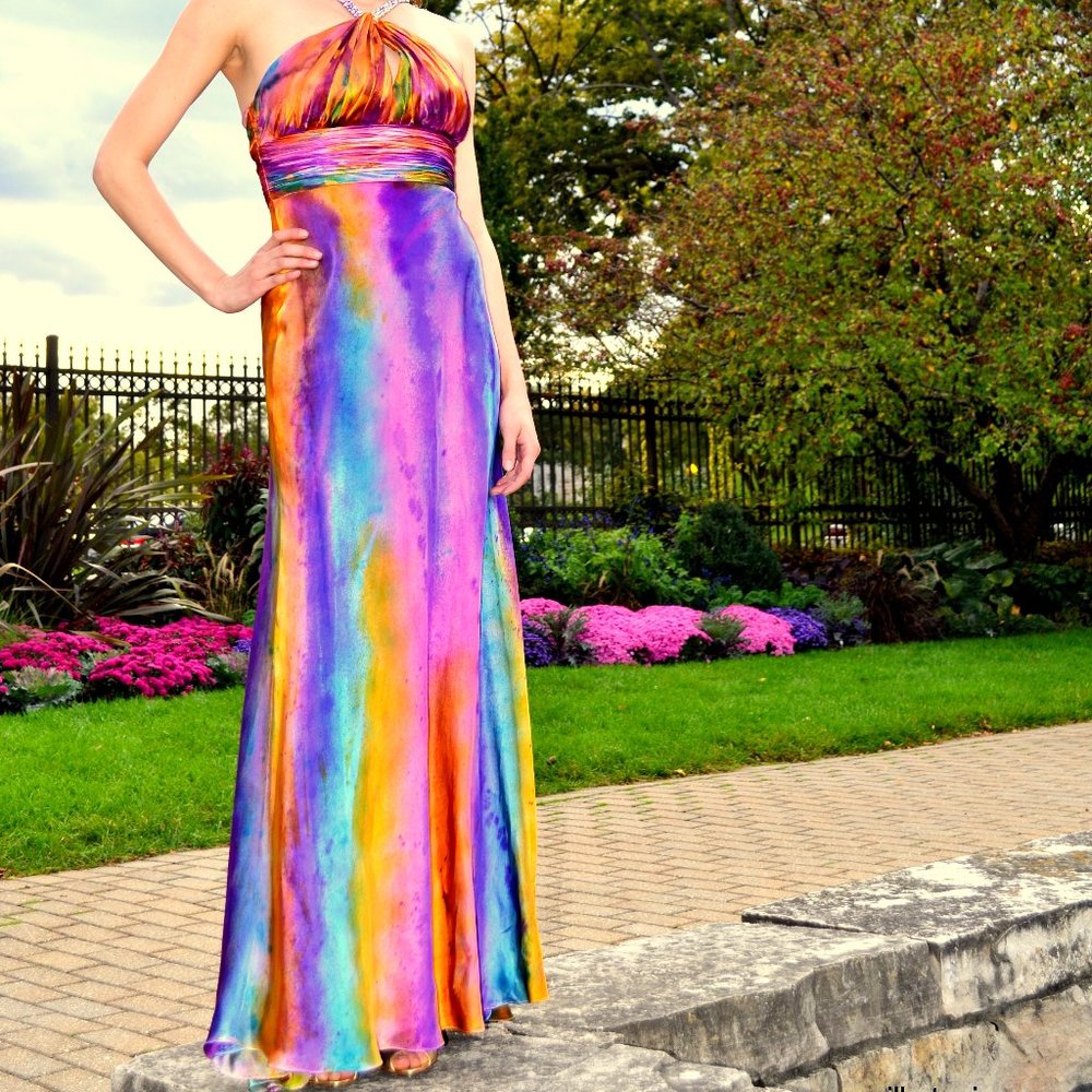 NEW Silk Maxi dress long evening gown pink 0 2 4 6 - Picture 1 of 11